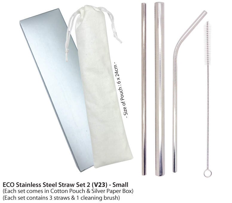 ECO Stainless Steel Straw Set 2 Small Gift Idea